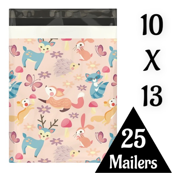 25 10X13 Poly Mailers Woodland Critters, Shipping Envelopes PRICE IS FIRM Fall - Picture 5 of 6